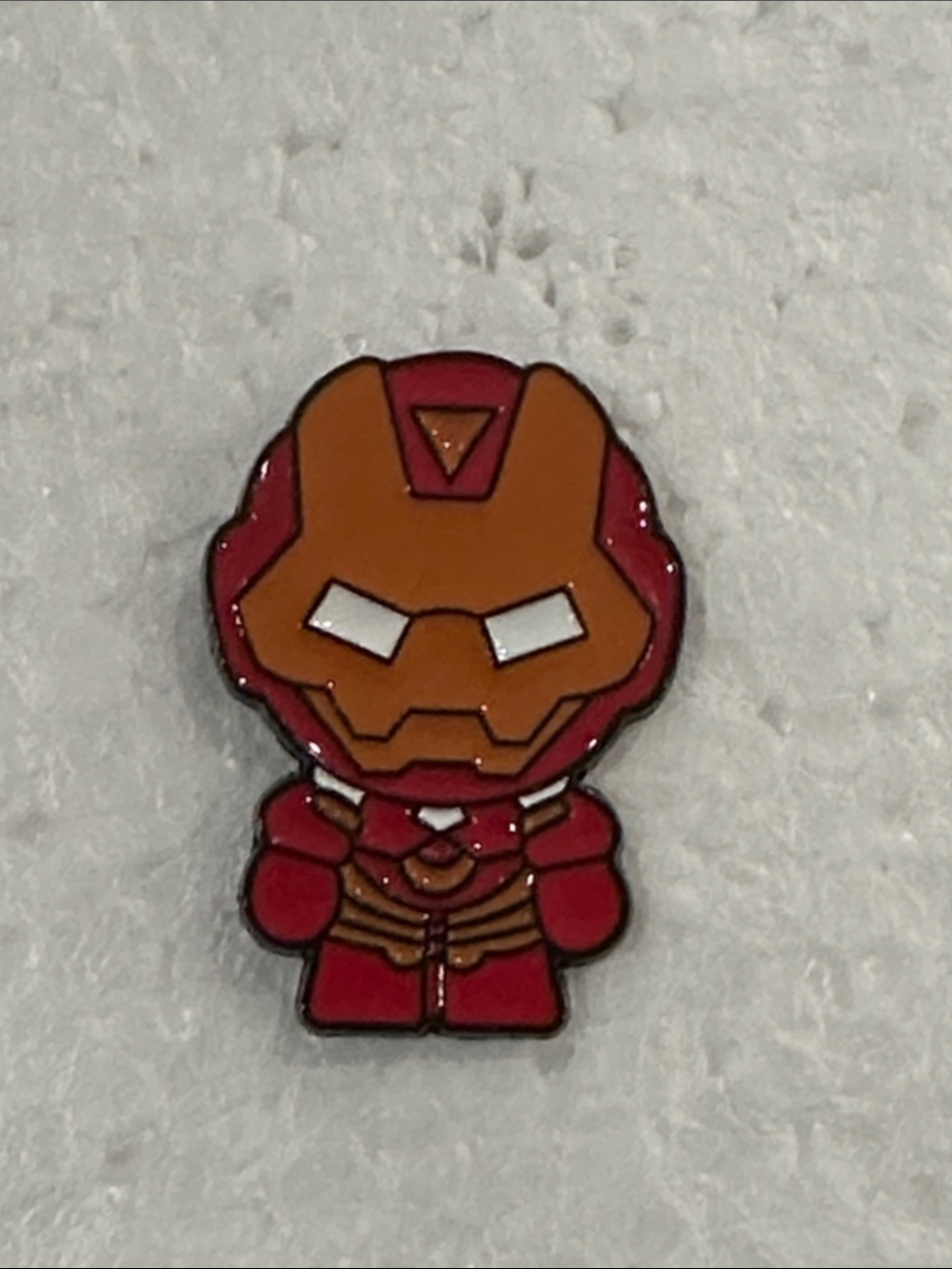 Kids Red and Orange Iron-Man Superhero Enamel Pin